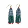 INK + ALLOY Abbey Tassel Alternating Seed Bead Earring Blue And Green