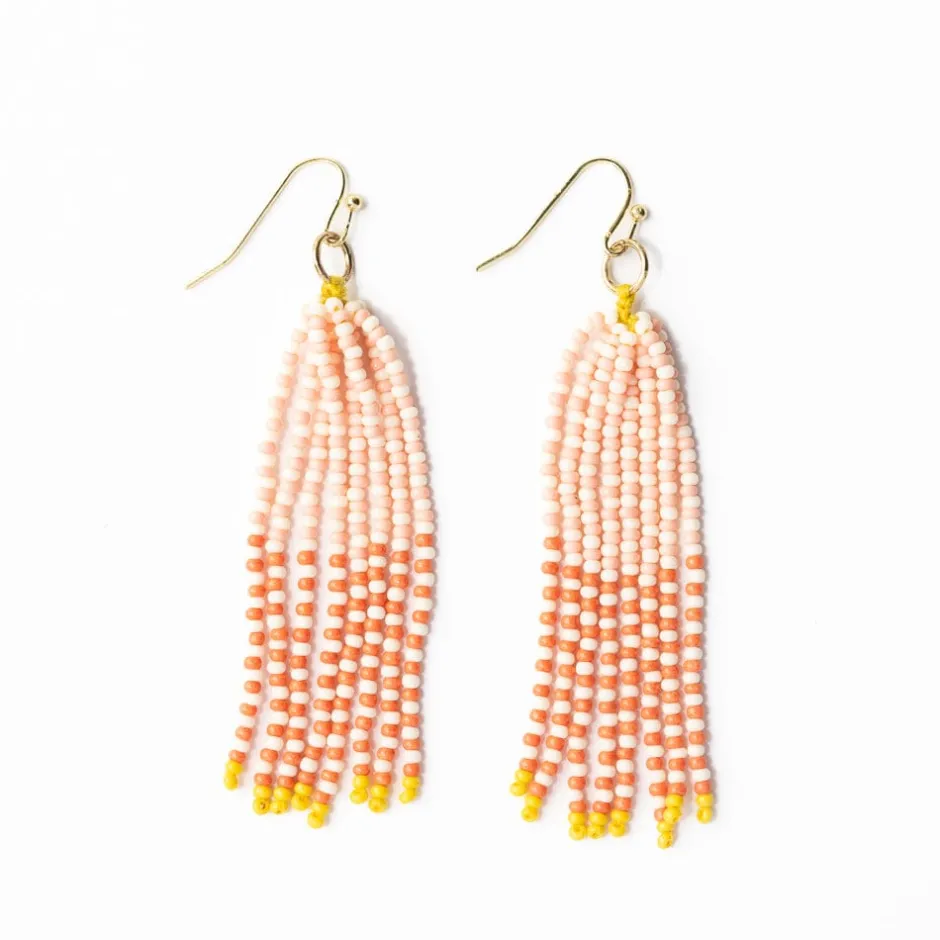 INK + ALLOY Abbey Tassel Alternating Seed Bead Earring Pink And Coral