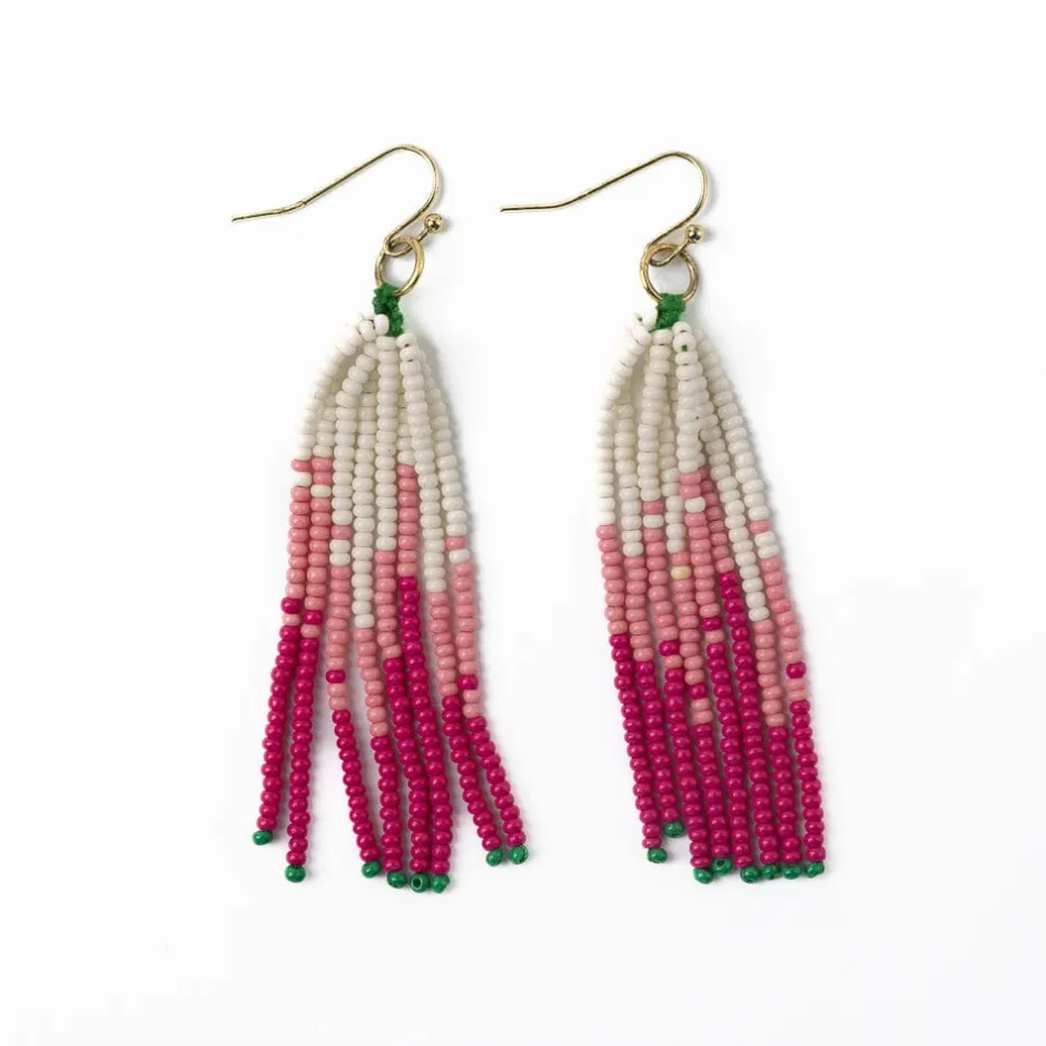 INK + ALLOY Abbey Tassel Ombre Seed Bead Earring Hot Pink
