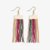 INK + ALLOY Adaline Alternating Two-Tone Strands Beaded Fringe Earring Multicolor