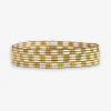 INK + ALLOY Alex Small Checkered Beaded Stretch Bracelet Ivory/Gold