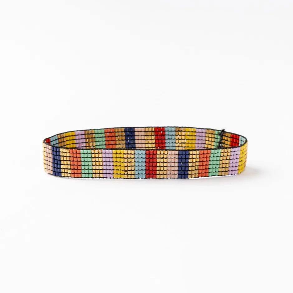 INK + ALLOY Alex Vertical Stripes Beaded Stretch Bracelet Multi