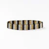 INK + ALLOY Alex Vertical Stripes Beaded Stretch Bracelet Black