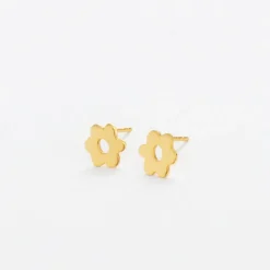 INK + ALLOY Alice Flower Post Earrings 18k Gold