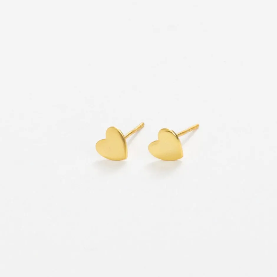 INK + ALLOY Alice Hearts Post Earrings 18k Gold