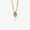INK + ALLOY Alice Tennis Racket Pendant Necklace 18k Gold