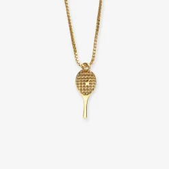 INK + ALLOY Alice Tennis Racket Pendant Necklace 18k Gold