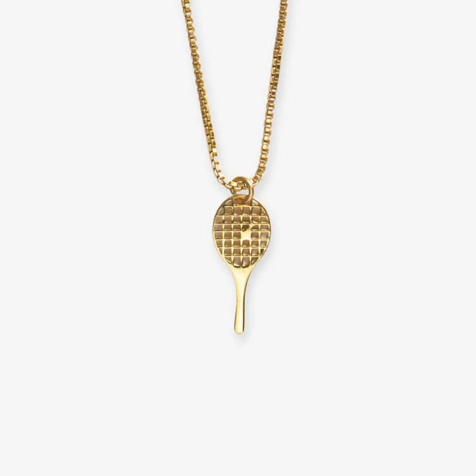 INK + ALLOY Alice Tennis Racket Pendant Necklace 18k Gold