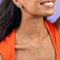 INK + ALLOY Alice Tennis Racket Pendant Necklace 18k Gold
