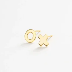 INK + ALLOY Alice "Xo" Post Earrings 18k Gold