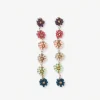 INK + ALLOY Amanda Multi Color Flower Beaded Dangle Earrings Port