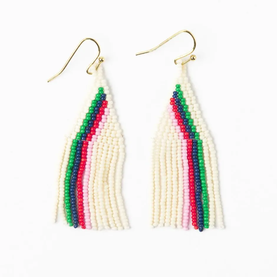 INK + ALLOY Audrey Small Seed Bead Vertical Stripe Ivory