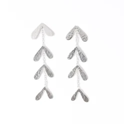 INK + ALLOY Autumn Falling Leaves Dangle Earrings Silver