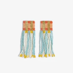 INK + ALLOY Ava Crossing Colorblock Beaded Fringe Earrings Amalfi