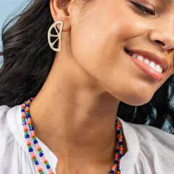 INK + ALLOY Beatrice Lemon Wedge Post Earrings Brass