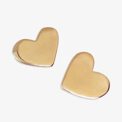 INK + ALLOY Bella Heart Large Post Earrings Brass