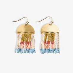 INK + ALLOY Birdie Abstract Beaded Fringe Earrings Amalfi