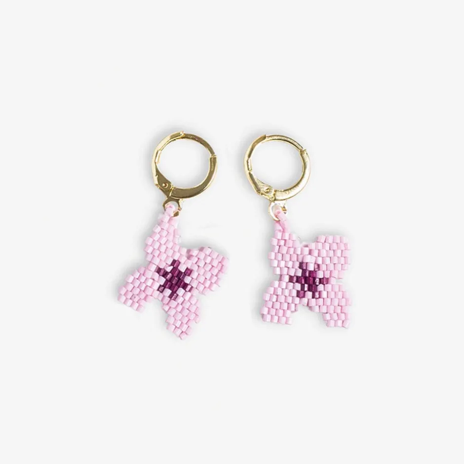 INK + ALLOY Blossom Four Petal Flower Drop Earrings Light Lavender