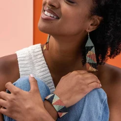 INK + ALLOY Brittany + Kenzie mixed triangles beaded earrings and bracelet set Highlands