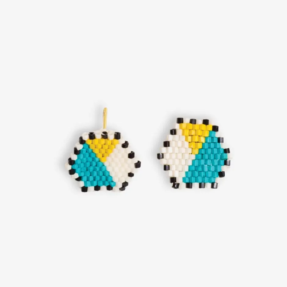 INK + ALLOY Casey Hexagon Post Beaded Earrings Amalfi