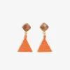 INK + ALLOY Celia Small Triangle Drop With Semi-Precious Stone Post Earrings Coral