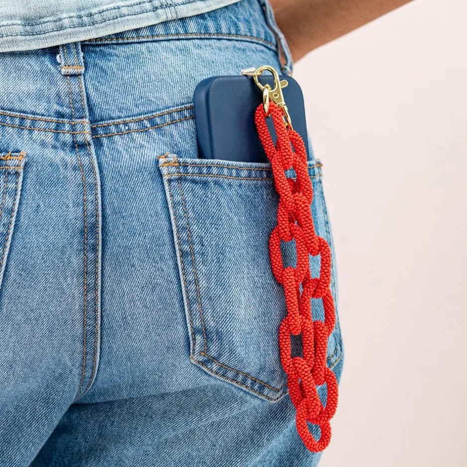 INK + ALLOY Celine Beaded Phone Chain + Bag Charm Poppy
