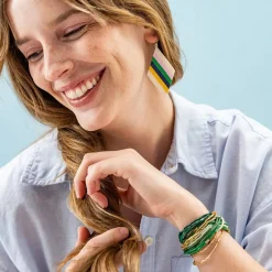 INK + ALLOY Chelsea 18 Strand Luxe Beaded Bracelet Set Green