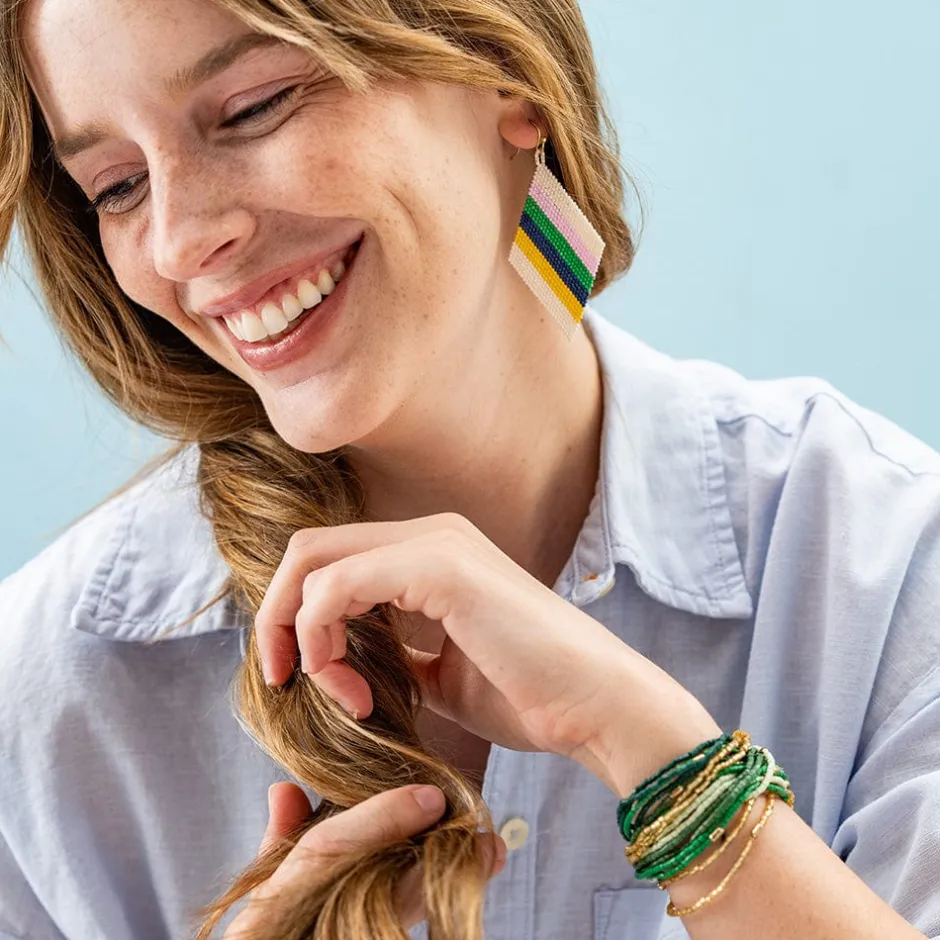 INK + ALLOY Chelsea 18 Strand Luxe Beaded Bracelet Set Green