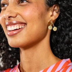 INK + ALLOY Cheri Cherry Dangle Post Earrings Brass