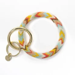 INK + ALLOY Chloe Chevron Stripe Key Ring Amalfi