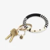 INK + ALLOY Chloe Stripes Beaded Key Ring Bracelet Black and White
