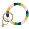 INK + ALLOY Chloe Wide Stripe Key Ring Ivory Green Lemon Lilac
