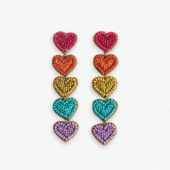 INK + ALLOY Christina Rainbow Heart Earrings Red