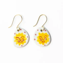 INK + ALLOY Danielle Round Ceramic Earring With Sun