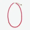 INK + ALLOY Drew Round Stones With Alternating Seed Bead Necklace Red