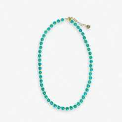 INK + ALLOY Drew Round Stones With Alternating Seed Bead Necklace Turquoise