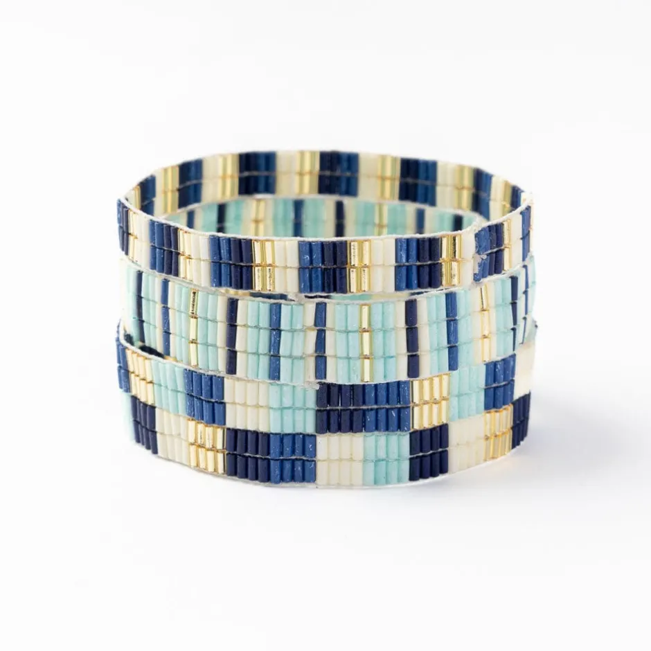 INK + ALLOY Dylan Bracelet Stretch Set Of 3 Blue