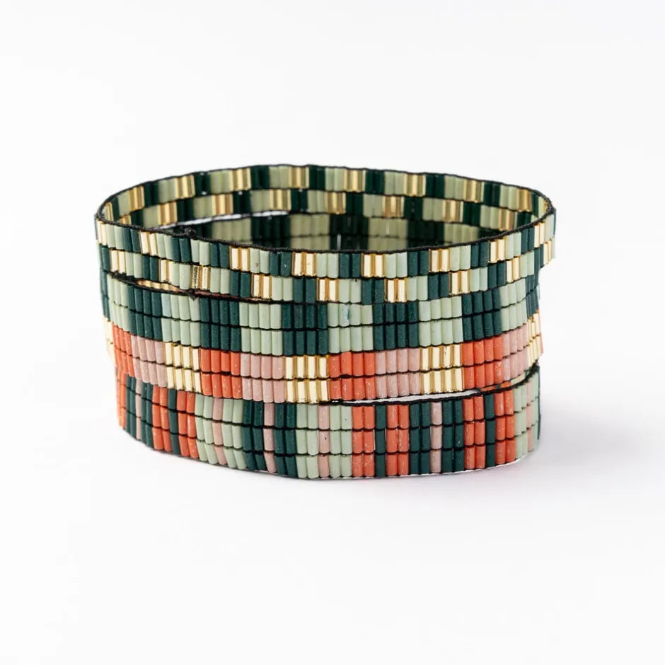 INK + ALLOY Dylan Bracelet Stretch Set Of 3 Green Blush