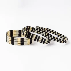 INK + ALLOY Dylan Bracelet Stretch Set Of 3 Black White