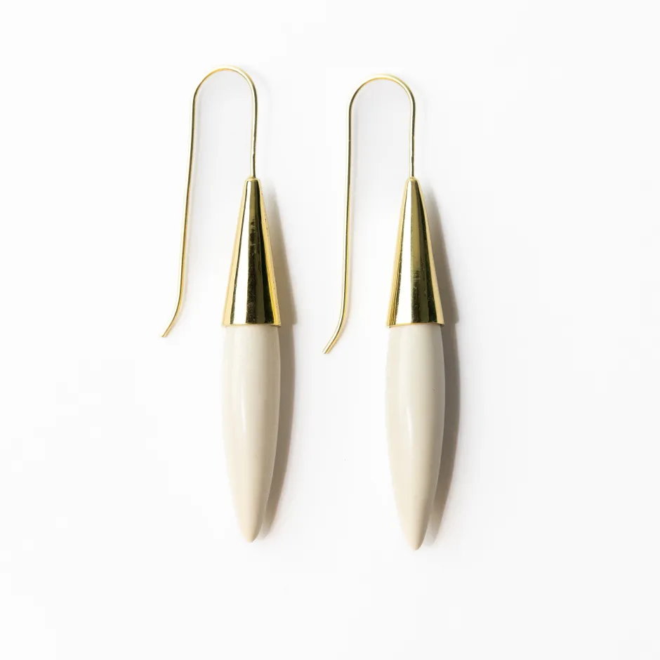 INK + ALLOY Elizabeth Ceramic Spike Earring White