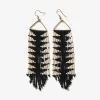 INK + ALLOY Emilie Arrow Beaded Fringe Earrings Black