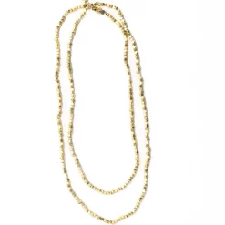 INK + ALLOY Erica Long Necklace Faceted Gold Beads