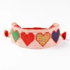 INK + ALLOY Erin Multi Color Hearts Adjustable Beaded Bracelet Ivory