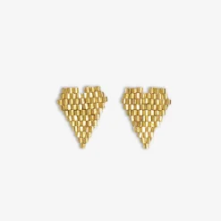 INK + ALLOY Esme Luxe Bead Heart Shape Post Earrings Gold