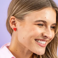 INK + ALLOY Esme Luxe Bead Heart Shape Post Earrings Poppy
