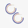 INK + ALLOY Eve Ombre Beaded Hoop Earrings Royal Blue/Light Lavender