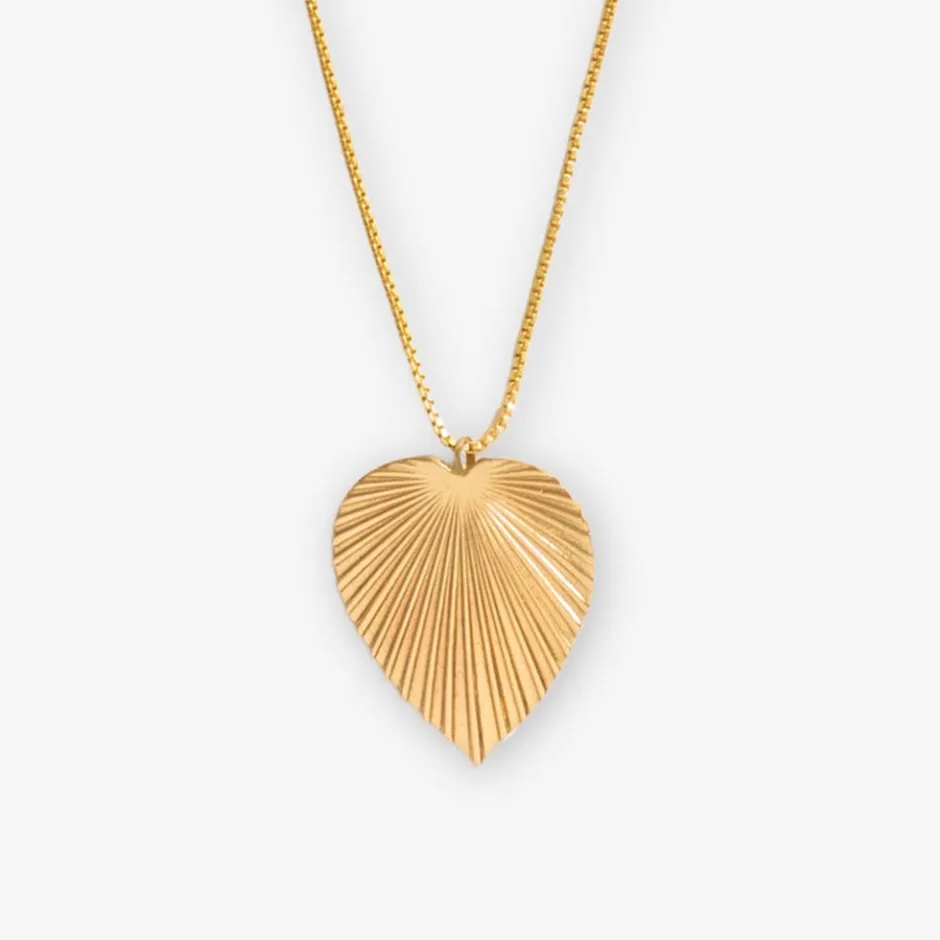 INK + ALLOY Fernanda Palmetto Pendant Necklace Brass