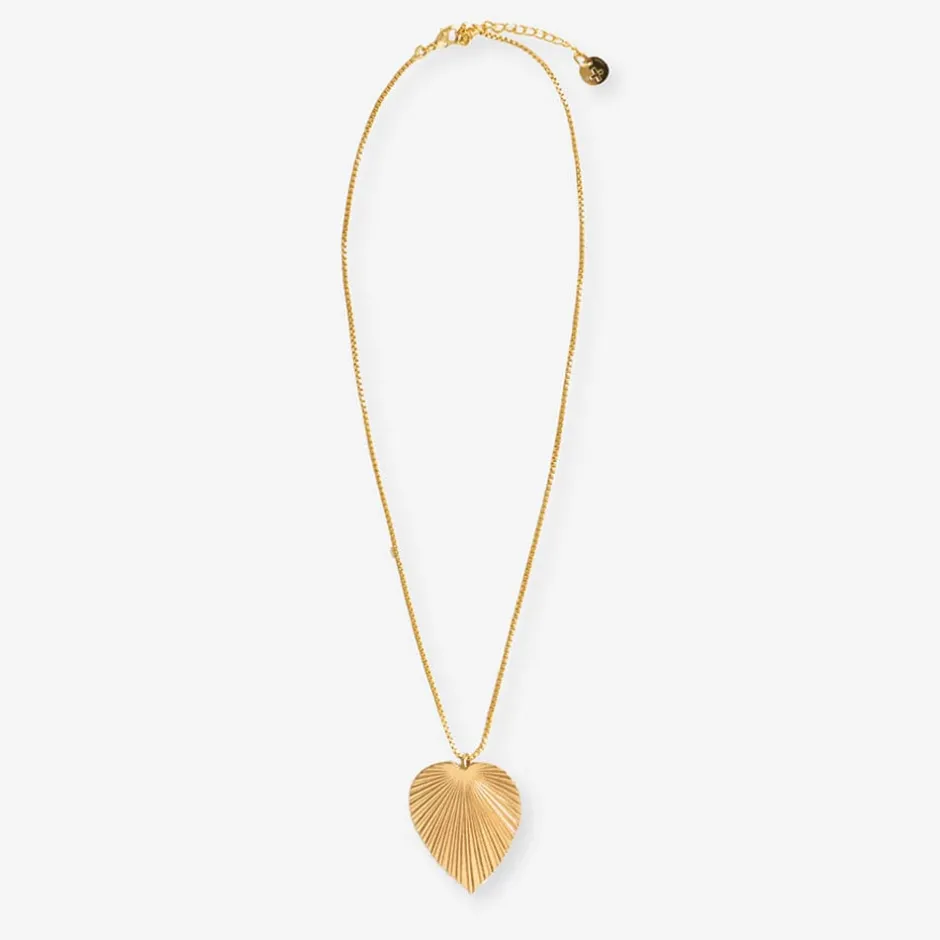 INK + ALLOY Fernanda Palmetto Pendant Necklace Brass