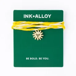 INK + ALLOY Fiona Twisted Wrap Bracelet With Sun Charm Yellow White