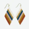 INK + ALLOY Frida Diagonal Stripes Beaded Drop Earrings Desert